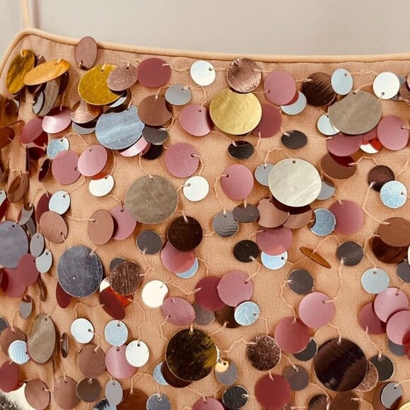 Lovers & Friends Chloe Mini Dress Girls Night Size L Sequin Rose Gold Disco - Picture 5 of 15